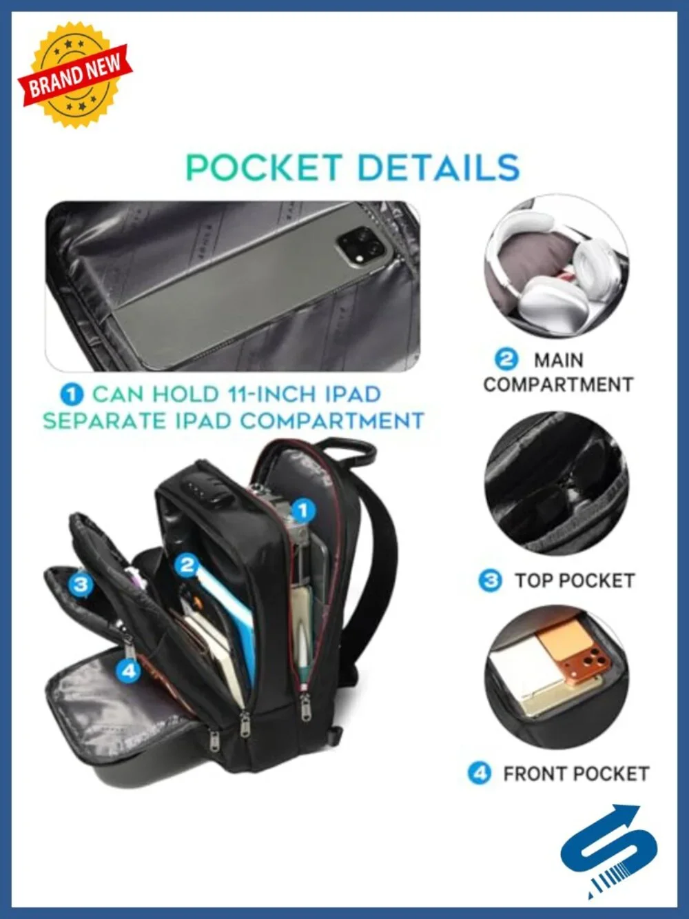 Anti-Theft Sling Bag Crossbody Daypack with Tablet Compartment Water Resistant